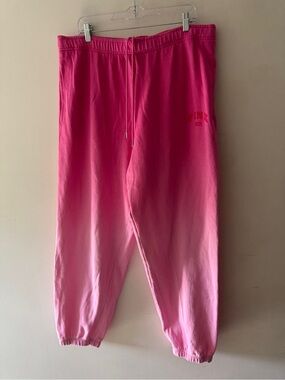 Victorias Secret Pink Ombre Dip Dye Campus  Fleece Jogger Sweatpants Pink Lollip